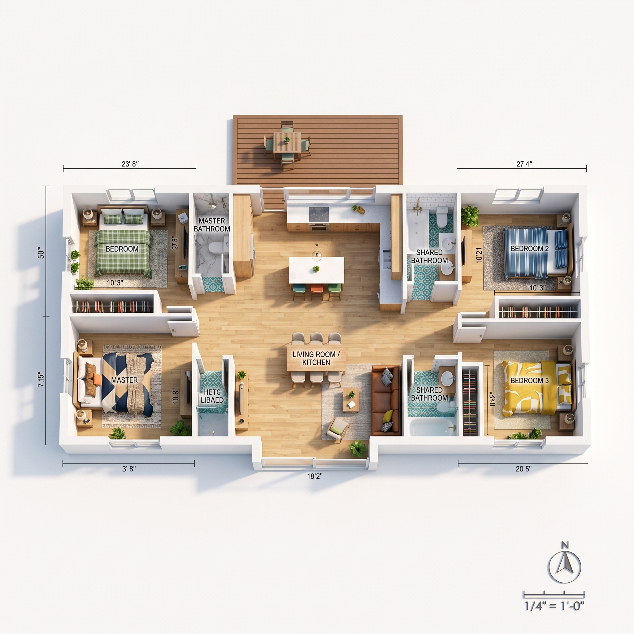 Supplied modern interior style reference with warm wood floors, colorful textiles and teal ceramic tiles